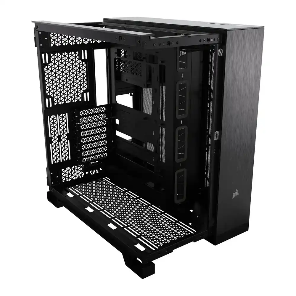 (image for) Corsair 6500X Black/Obsidian Aluminium Dual Chamber Tempered Glass Mid Tower PC Ca